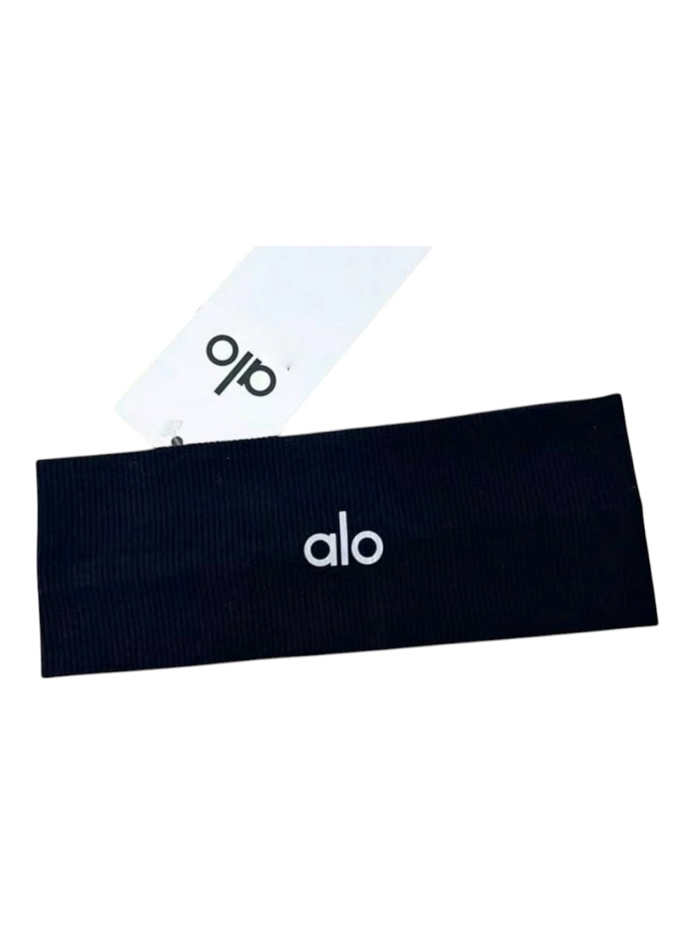 ALO Yoga Black Logo Ribbed Headband
